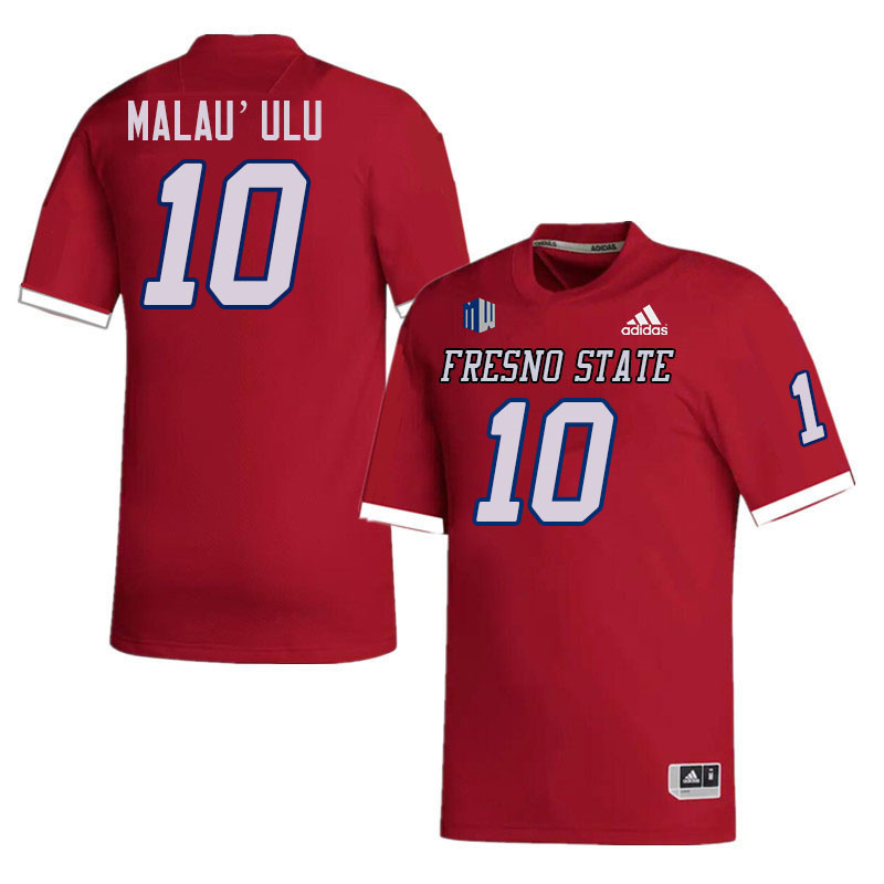 Men #10 Jordan Malau'ulu Fresno State Bulldogs College Football Jerseys Stitched-Red